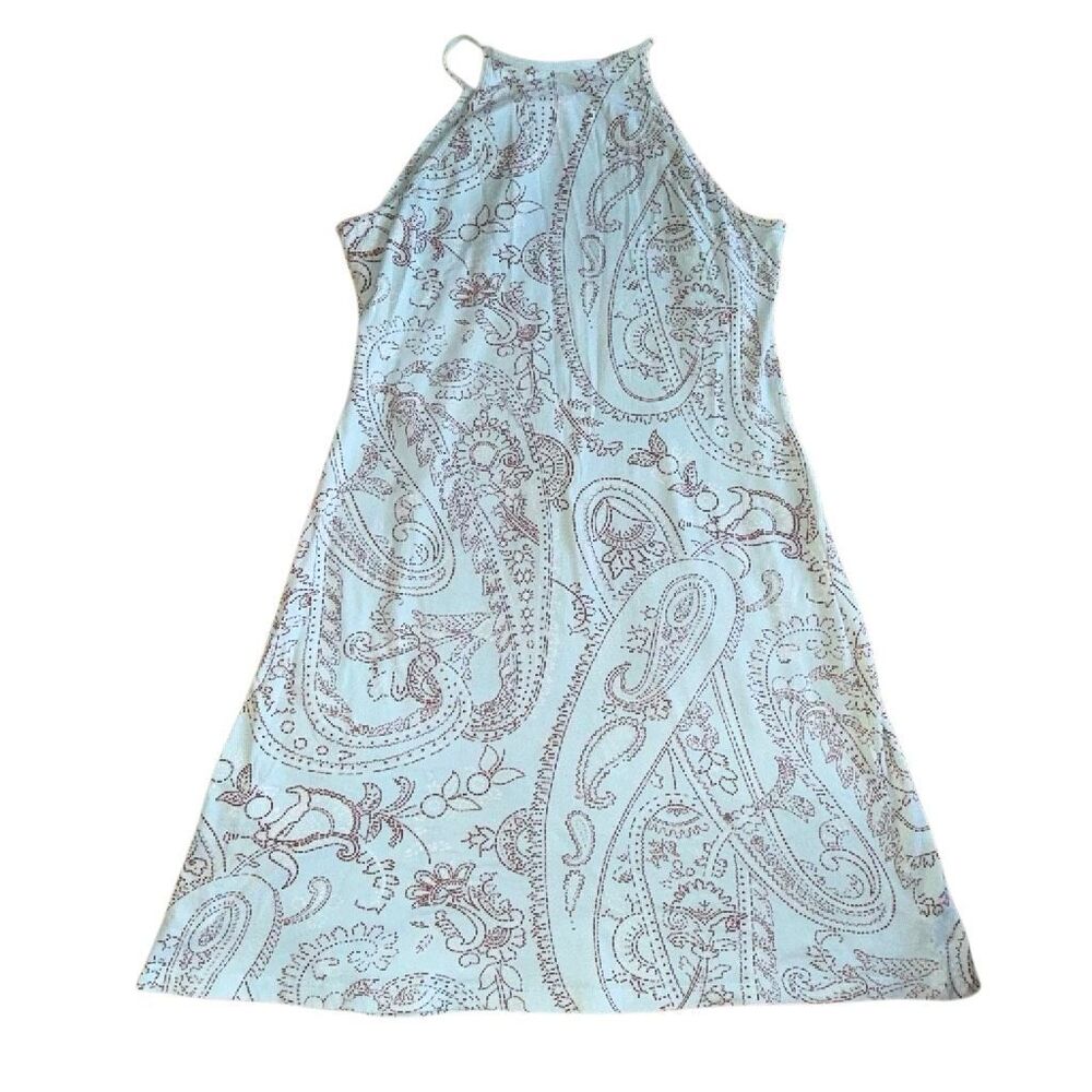 Patagonia GUC Y2K Vintage Halter Dress Gorpcore Paisley Baby Blue Organic Cotton - Picture 2 of 5